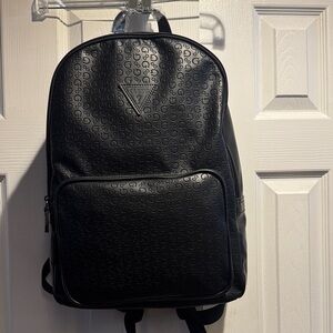 GUESS Embossed Black Backpack for Men